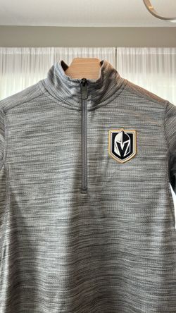 Vegas Golden Knights Youth 1/4 Zip Pullover Jacket - Gray Heather, Medium 10/12