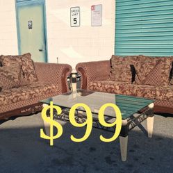 2PC. MEDITERRANEAN STYLE COUCH