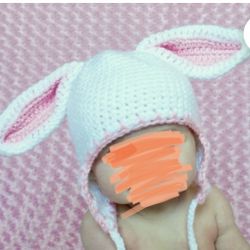 Crocheted Bunny Rabbit Easter Cap/Hat