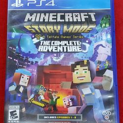 Minecraft: Story Mode - The Complete Adventure Video Game For Sony PlayStation 4 - Includes Episode 1-8 - PS4 - Working 