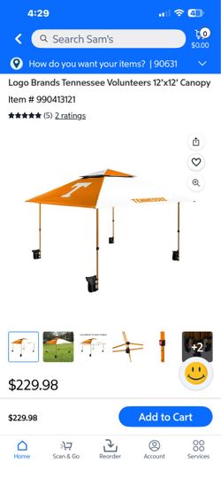 Logo Brands Tennessee Volunteers 12x12 Canopy