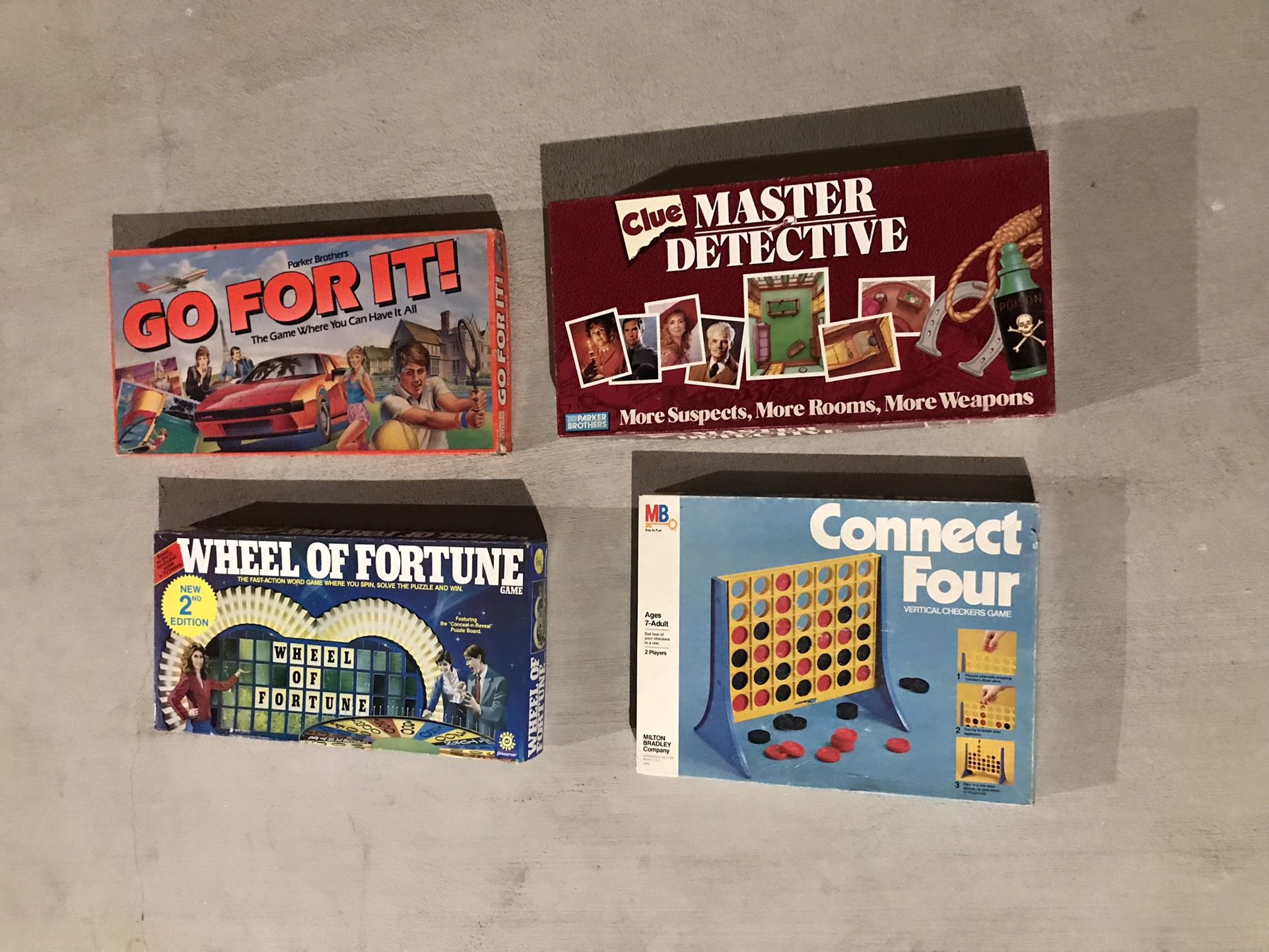 Board Games For Sale (Go For It, Master Detective, Wheel Of Fortune, Connect Four) All For $50