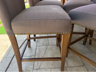 Set of 4 Upholstered Counter-Height Chairs