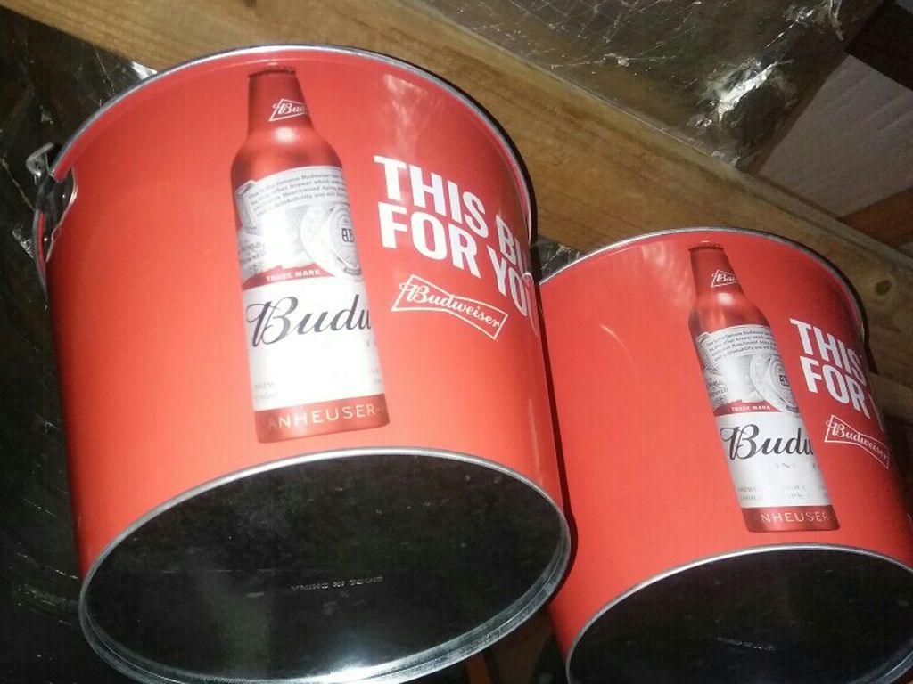 Metal Budweiser Beer Bucket
