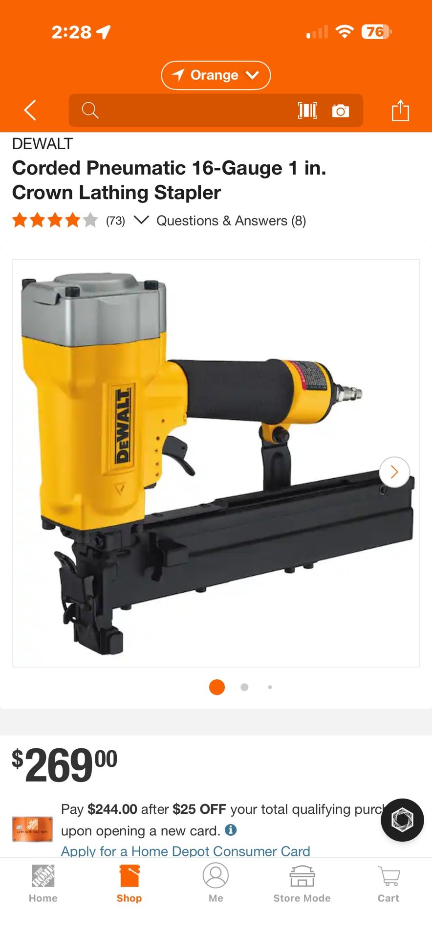 DEWALT Corded Pneumatic 16-Gauge 1 in. Crown Lathing Stapler Brand New $200