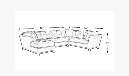 Cindy crawford home metropolis way outlet steel microfiber 3 pc sectional