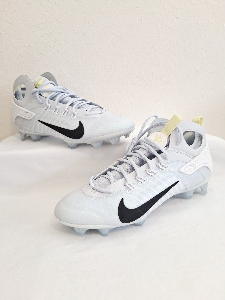 Nike Huarache 9 Elite Mid LAX SE Grey Lacrosse Cleats 