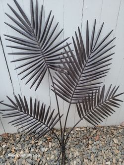 Fan Palm Wall Sculpture, Set Of Two 