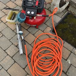 Air Compressor, Framing Nailer & Hose