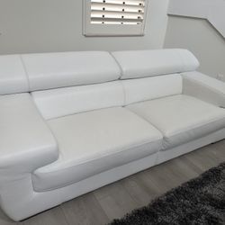 White Leather Loveseat