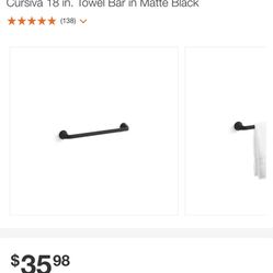 Kohler 18 Inch Towel Bar In Matte Black