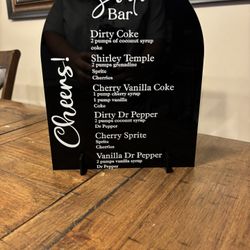 Custom Acrylic Bar Menu Sign 