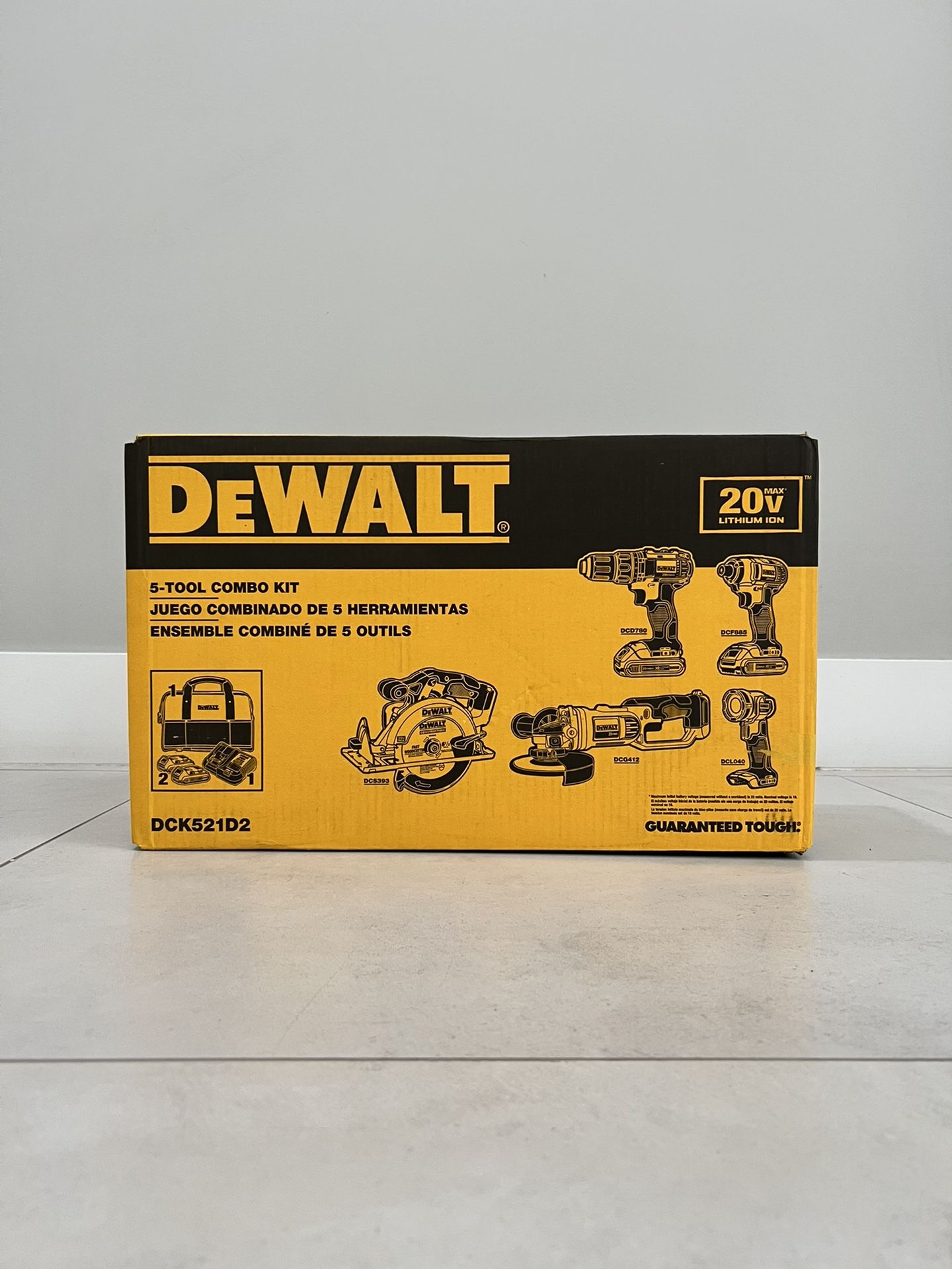 DEWALT 20-Volt MAX Cordless Combo Kit (5-Tool) with (2) 20-Volt 2.0Ah Batteries & Charger
