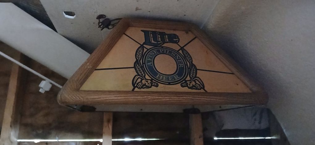 Vintage Miller Lite Wooden Pooltable Light