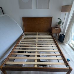 Mid century Modern Queen Bed Frame 