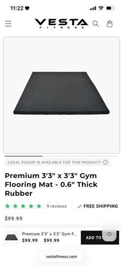 Vesta Fitness workout mat 3’3”X3’3” rubber mats x15