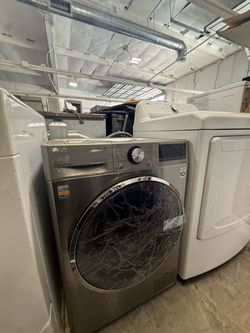 LG ThinQ Front-Load Washing Machine Graphite Steel