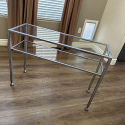 Silver Distressed Console Table Two Tier