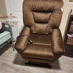 Mocha Brown Standing recliner Suede Sit To lift