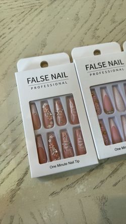 White Press On Nails Fake Nails Luxury Diamonds