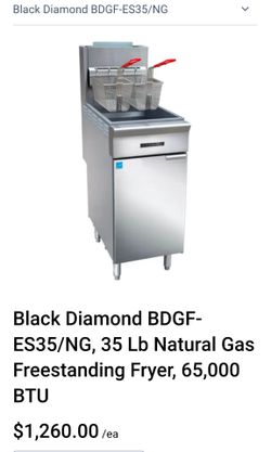 Black Diamond 35 lb fryer bdgf-es35-ng