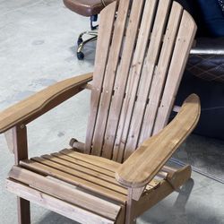 Folding Backyard Chair Adirondack Chair Outdoor Wooden Accent Furniture Fire Pit Lounge Chairs for Yard, Garden, Patio w/ 350lb Weight Capacity - Brow