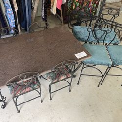 Dining Table & 4 Chairs With Matching Counter Height Chairs