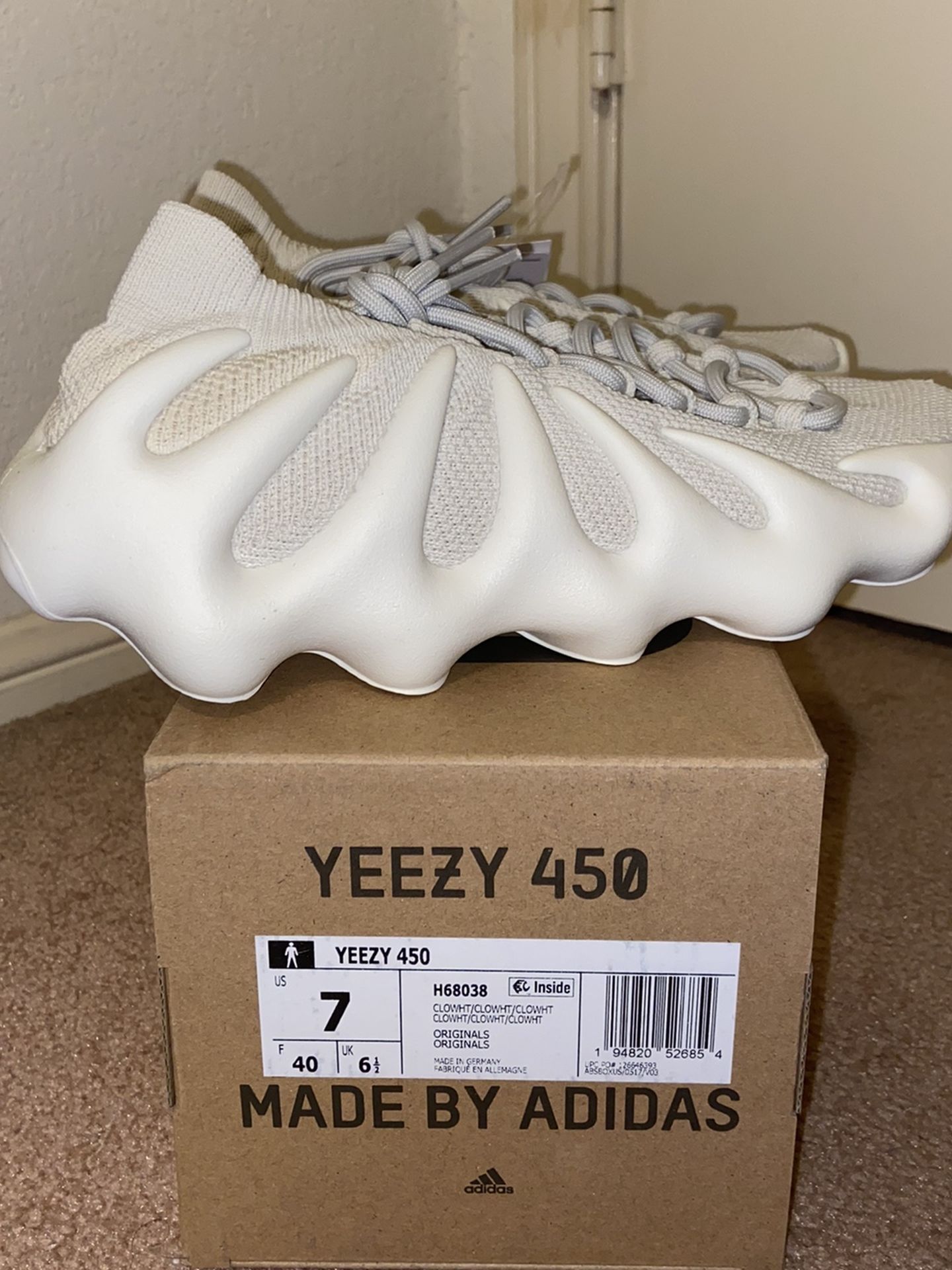 Adidas Yeezy 450 Cloud White Size