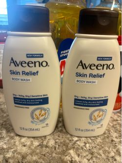 Lot of 2 men’s and women’s aveeno body wash skin relief personal care