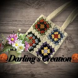 Crochet Handmade Granny Square Bag