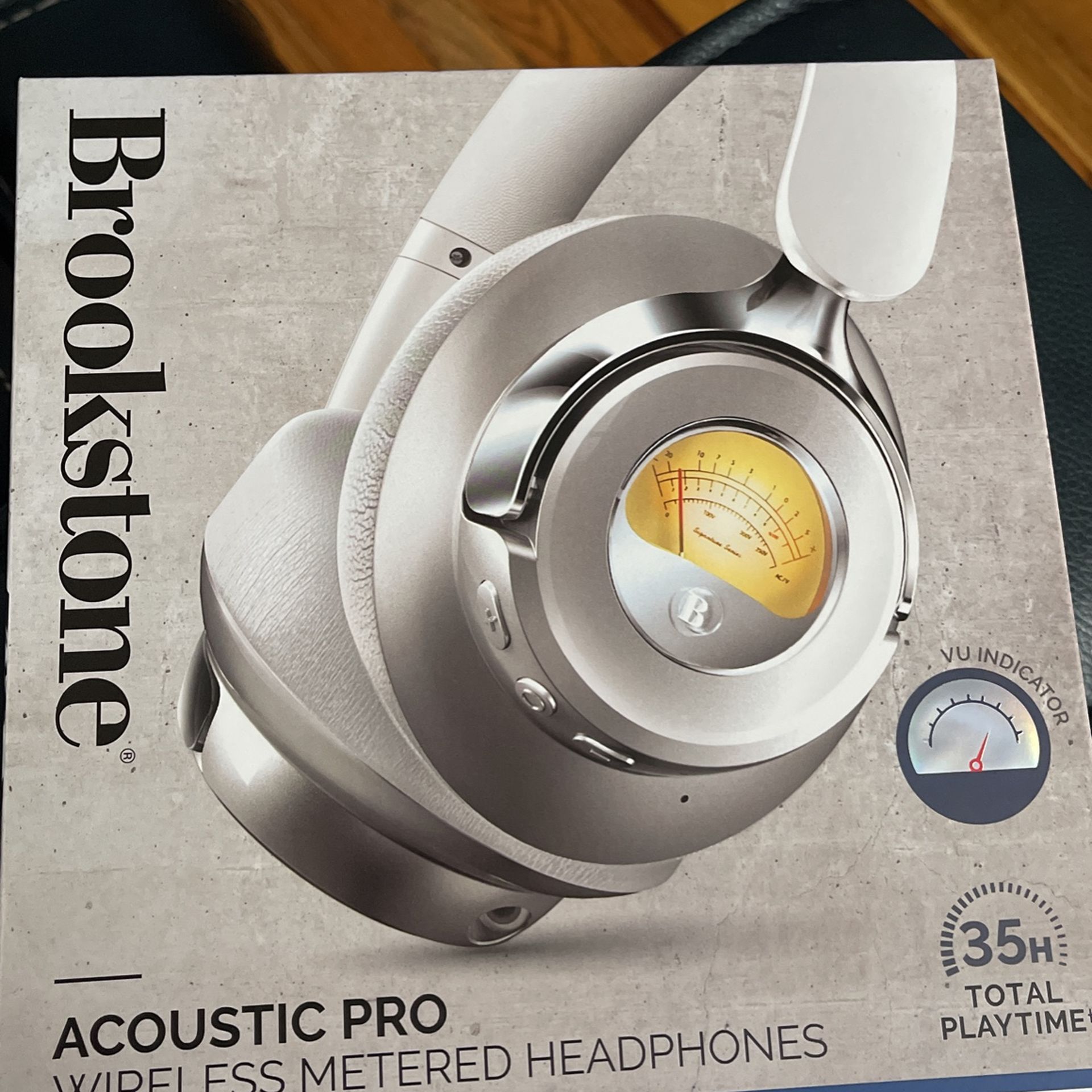 Brookstone Acoustic Pro Wireless Metered Headphones
