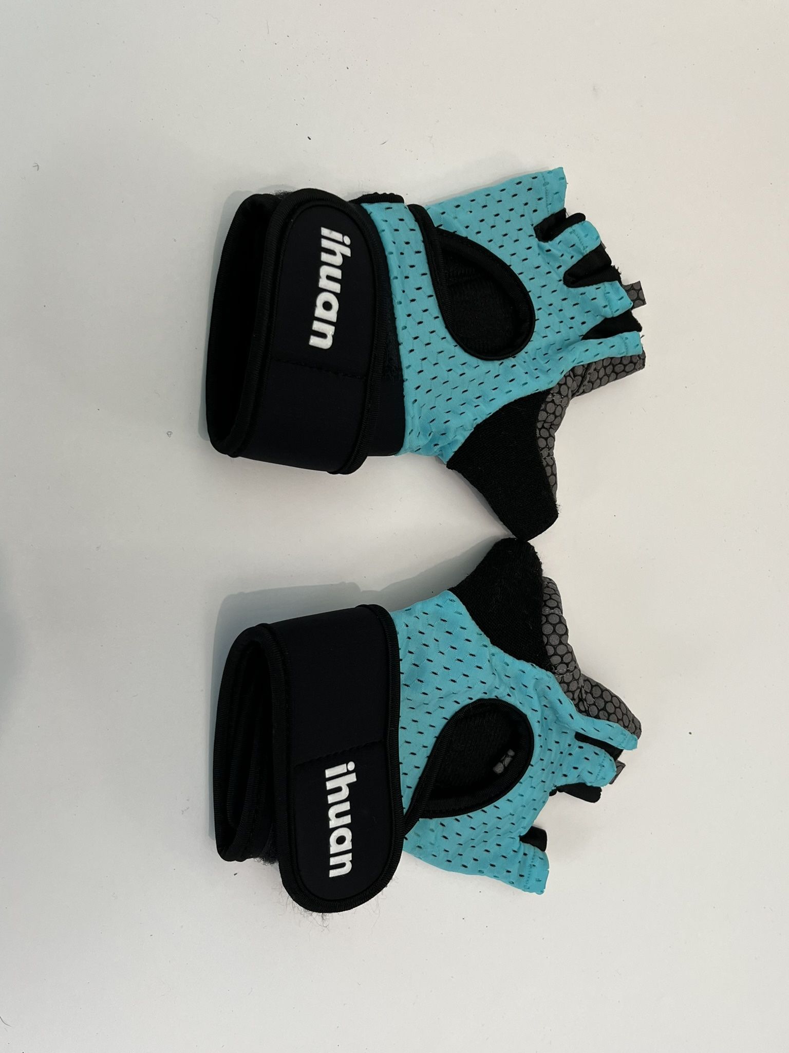 ihuan Ventilated Weight Lifting Gym Workout Gloves Teal Small/medium