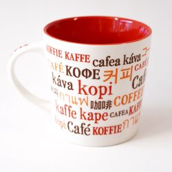 Starbucks International Languages Kaffe Koffie 2008 16 FL Ceramic Coffee Mug Cup
