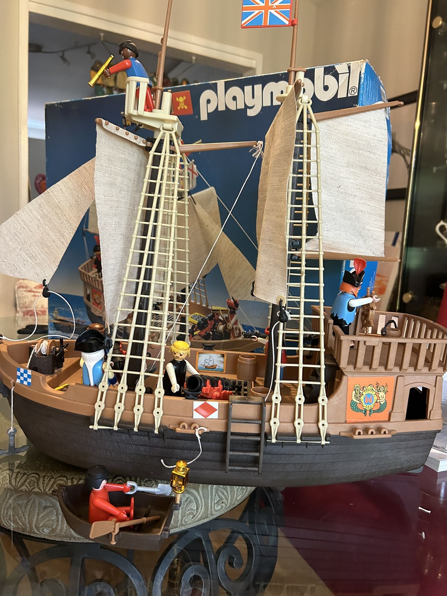Vintage Playmobil Pirate Ship and Island