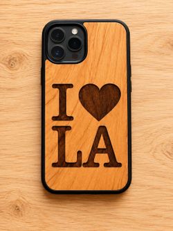 I heart LA 
 design wood phone case for iPhone and Samsung galaxy