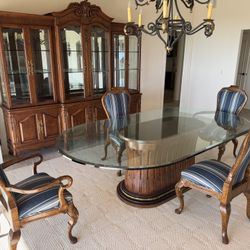 Mint Formal Dining Table/Chairs/Hutch