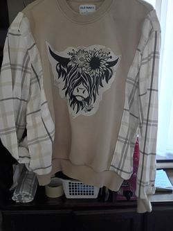 Upcycled one of a kind cow sweatshirt