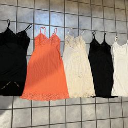 LOT OF FIVE Lace Slips 