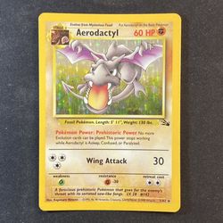 1999 Aerodactyl 1/62 Fossil Set Holo Rare Pokemon Card Near Mint/Mint