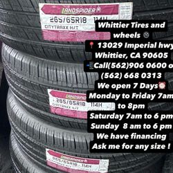SET OF NEW TIRES, 265/65R18 LANDSPIDER HT , INCLUDING MOUNTING AND BALANCING. ASK ME FOR ANY SIZE OR BRAND
