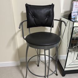 Bar Stools with Back & Arms – Swivel – Set of 3