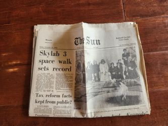 1973 November 23 JFK KENNEDY Funeral, Skylab 3 Space Walk The Sun CA Newspaper
