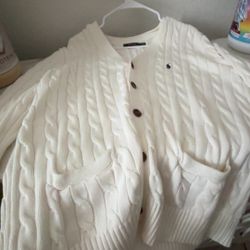 Ralph Lauren Cable-Knit Cotton Crewneck Cardigan
