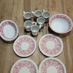 Set of FOUR Syracuse China Red Roxbury Dessert Plates