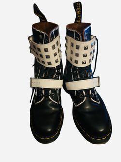 Dr. Martens 1490 Joska Stud Black & White Leather Men’s size 8/Women's Size 9 (No Box)