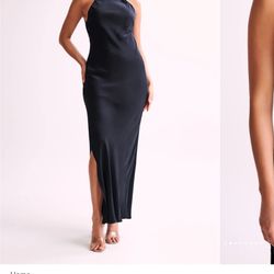 Meshki Black Satin Maxi