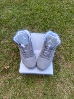 Air Jordan 5 Retro Grey Suede Sneakers