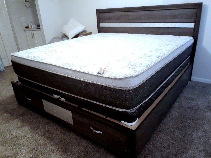 NEW QUEEN PILLOW TOP MATTRESS, BED FRAME IS NOT AVAILABLE 