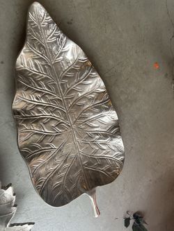 Metal Leaf Decorative Tray