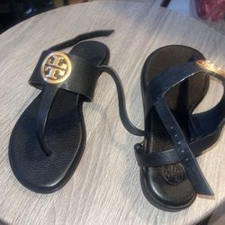 tory burch black sandals 